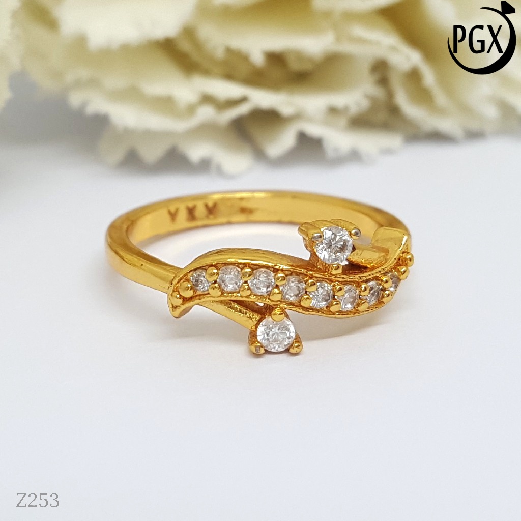 PGX Cincin Xuping Wanita Perhiasan Lapis Emas Aksesoris Fashion Premium - Z253