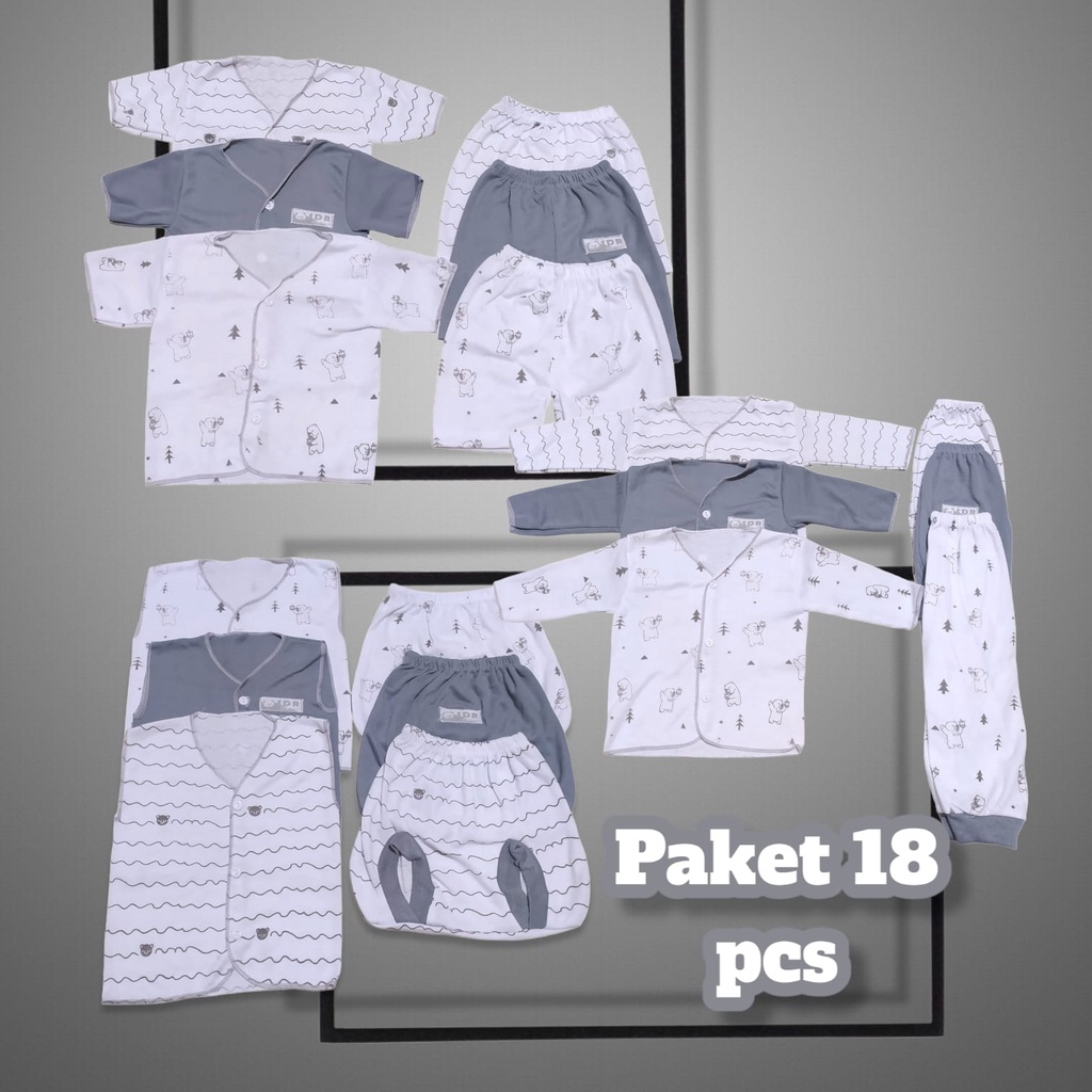 Pakaian Bayi Lengkap isi 18 pcs Kado Hadiah Kelahiran Bayi Newborn 0-3 bulan