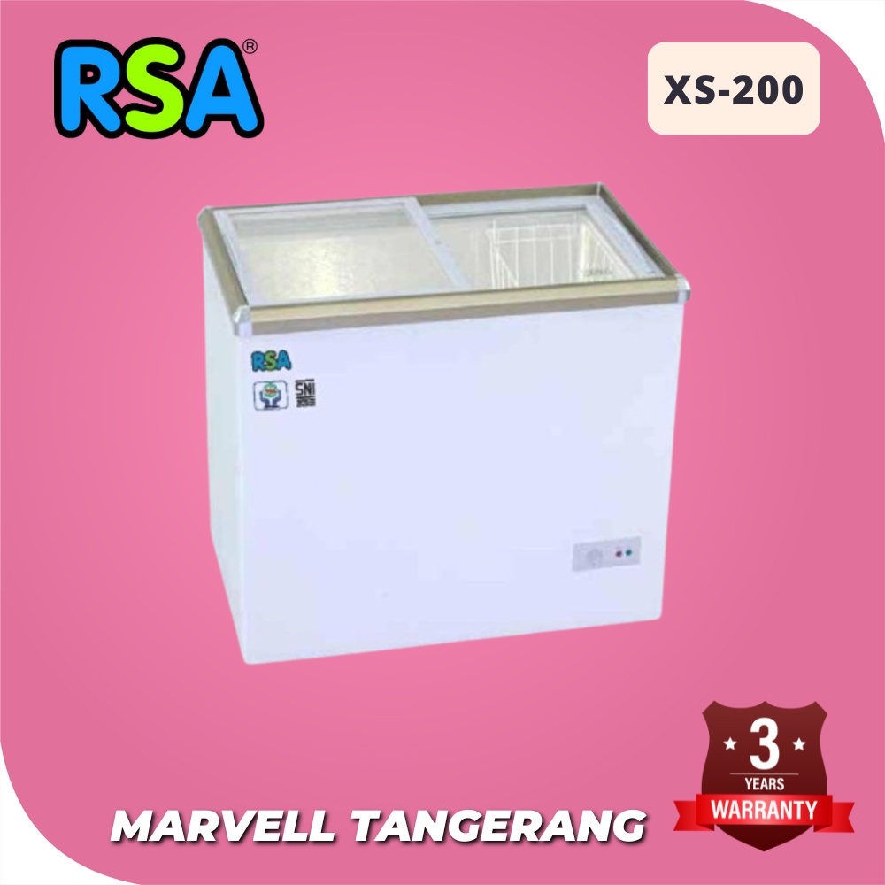 Freezer Sliding Kaca Rsa Xs 200 Xs-200 Freezer Box Sliding Kaca 200 Liter Garansi Resmi