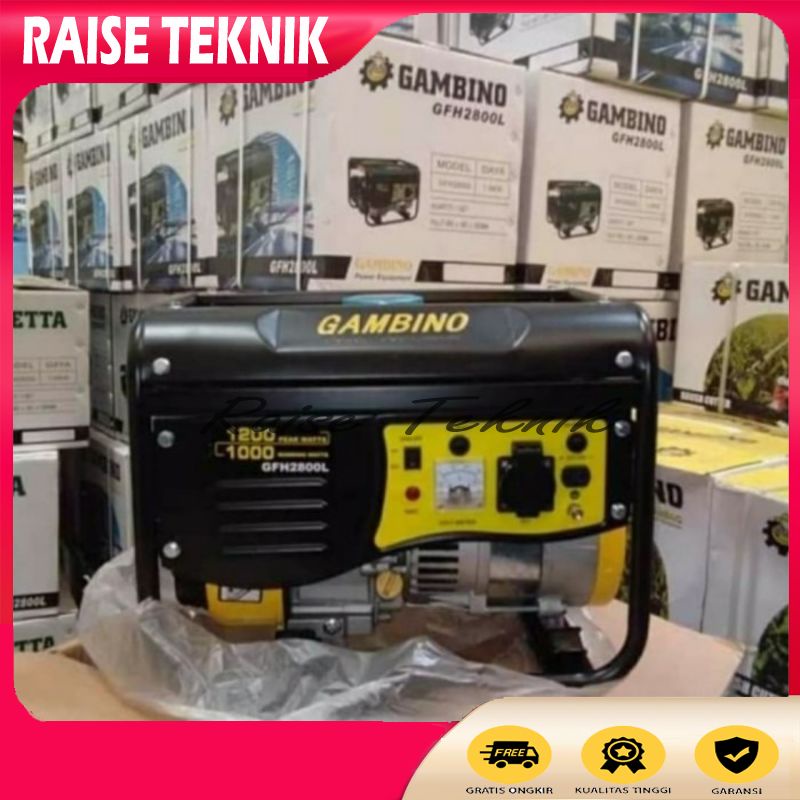 GENSET LISTRIK BENSIN 1000WATT GAMBINO 1KW GFH2800L GENERATOR
