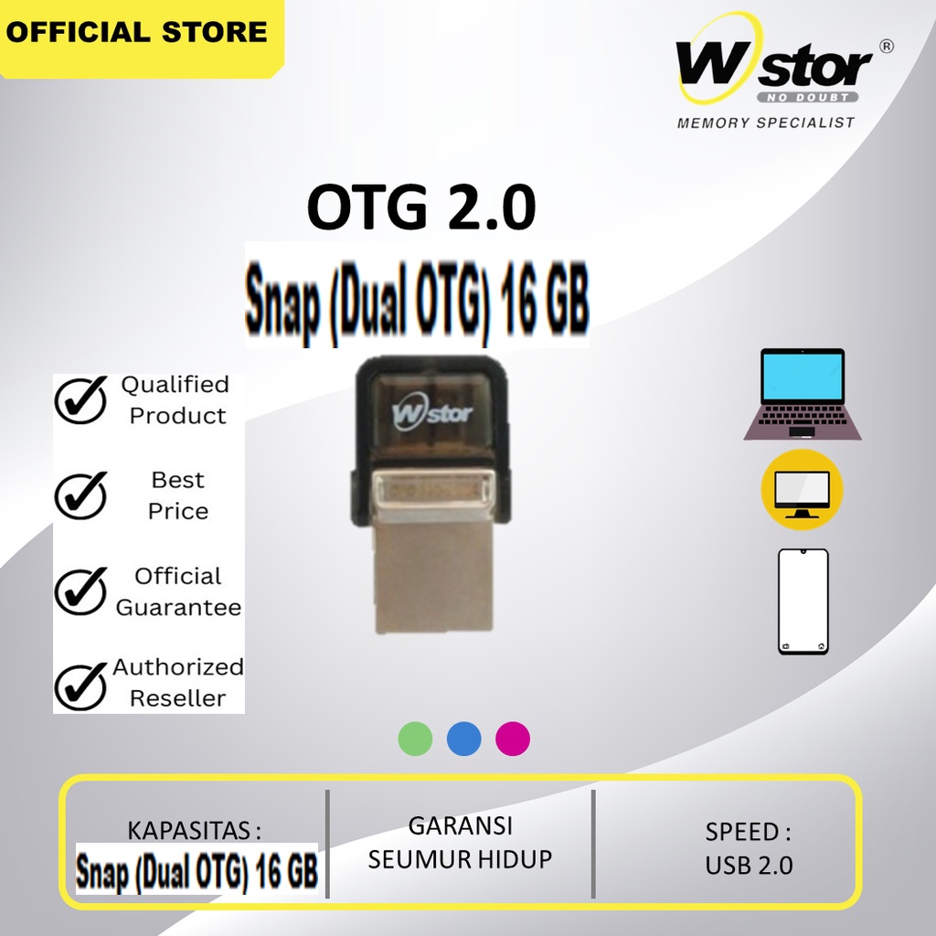 Flashdisk Otg 8gb Wstor Packing BERGARANSI