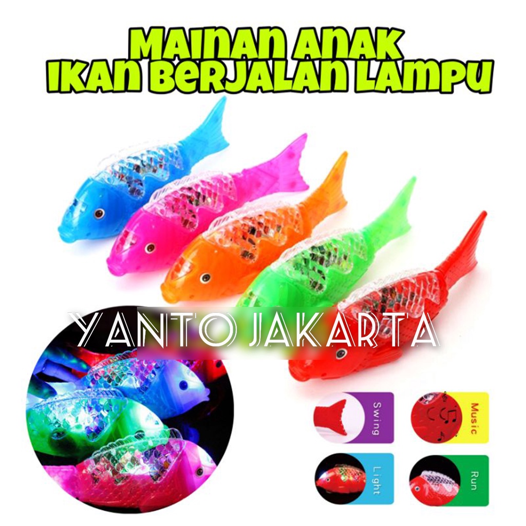 MAINAN ANAK IKAN ROBOT LAMPU MUSIK