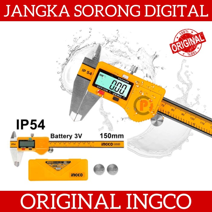 INGCO Jangka Sorong Ukur Digital IP54 Water Resistant 150mm Caliper