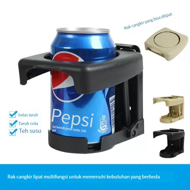 (ada stok, dikirim dari jakarta) Foldable Car Cup Holder tempat minum gelas mobil yang plaktis
