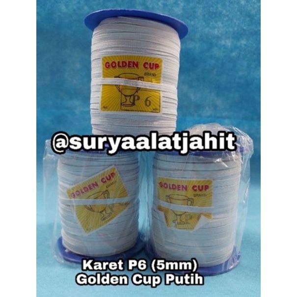 Karet P6/5mm Golden Cup Putih =rp.39.500/1Rol