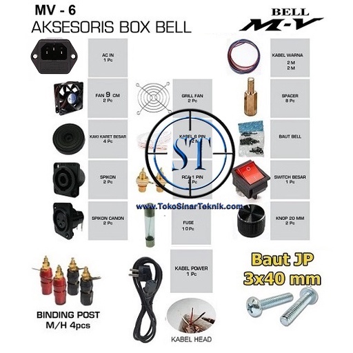 Aksesoris Box MV-6 Perlengkapan Box BELL MV6