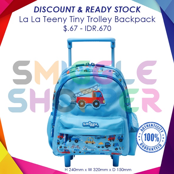 smiggle ORI La La Teeny Tiny Backpack Trolley boy only