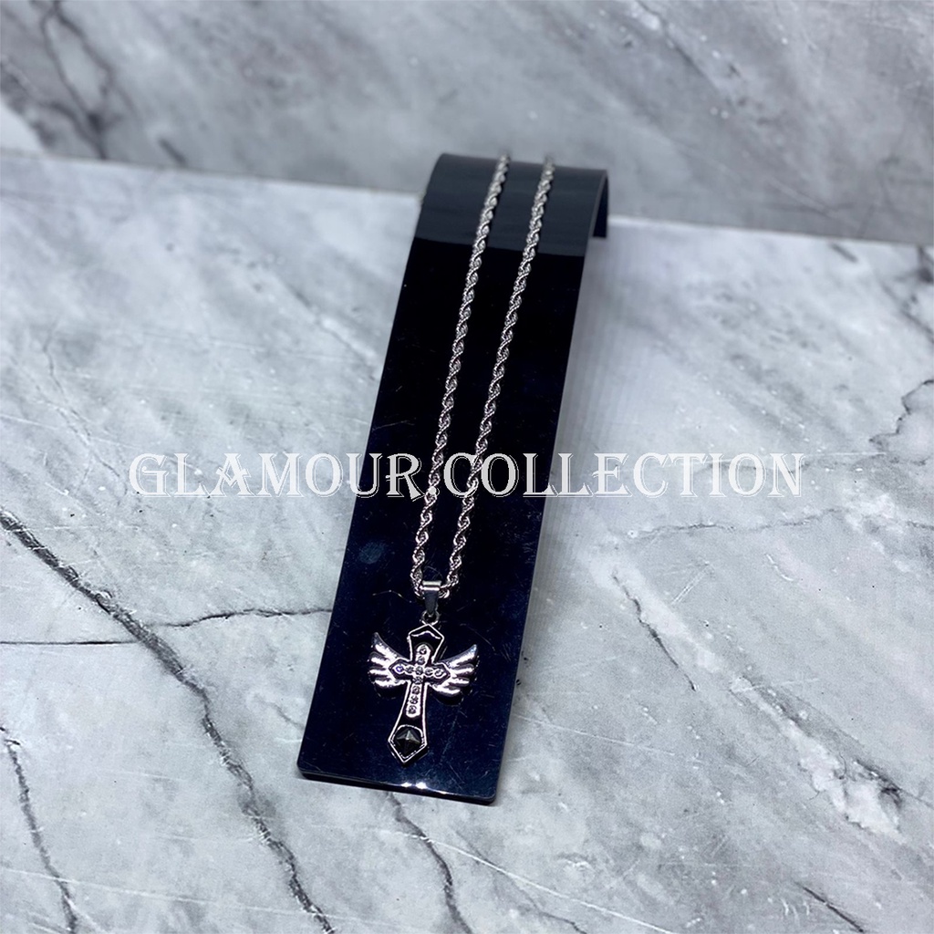 [COD] Kalung Tambang Liontin Salib Fashion Wanita &amp; Pria