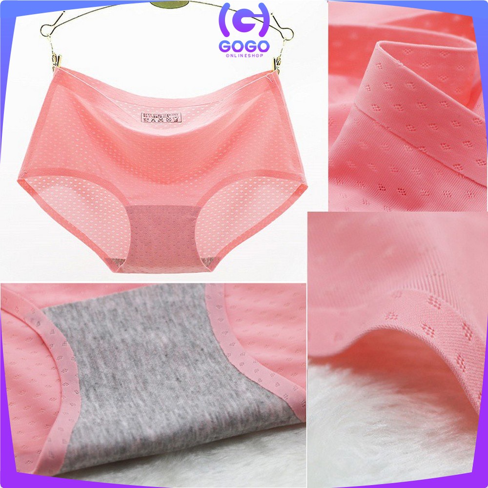 GOGO-P38 Celana Dalam Seamless Wanita Polos CD Cewek Tanpa Jahitan Ice Silk Panties Underwear Wanita