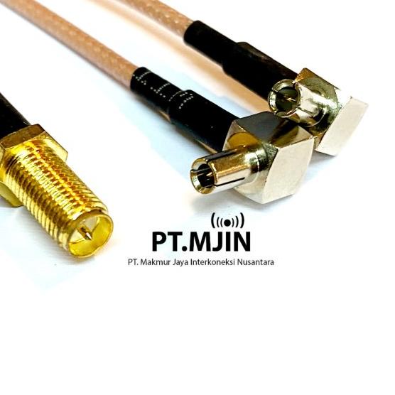 Kabel Jumper Pigtail RP SMA female ke Dual TS9 panjang 30cm