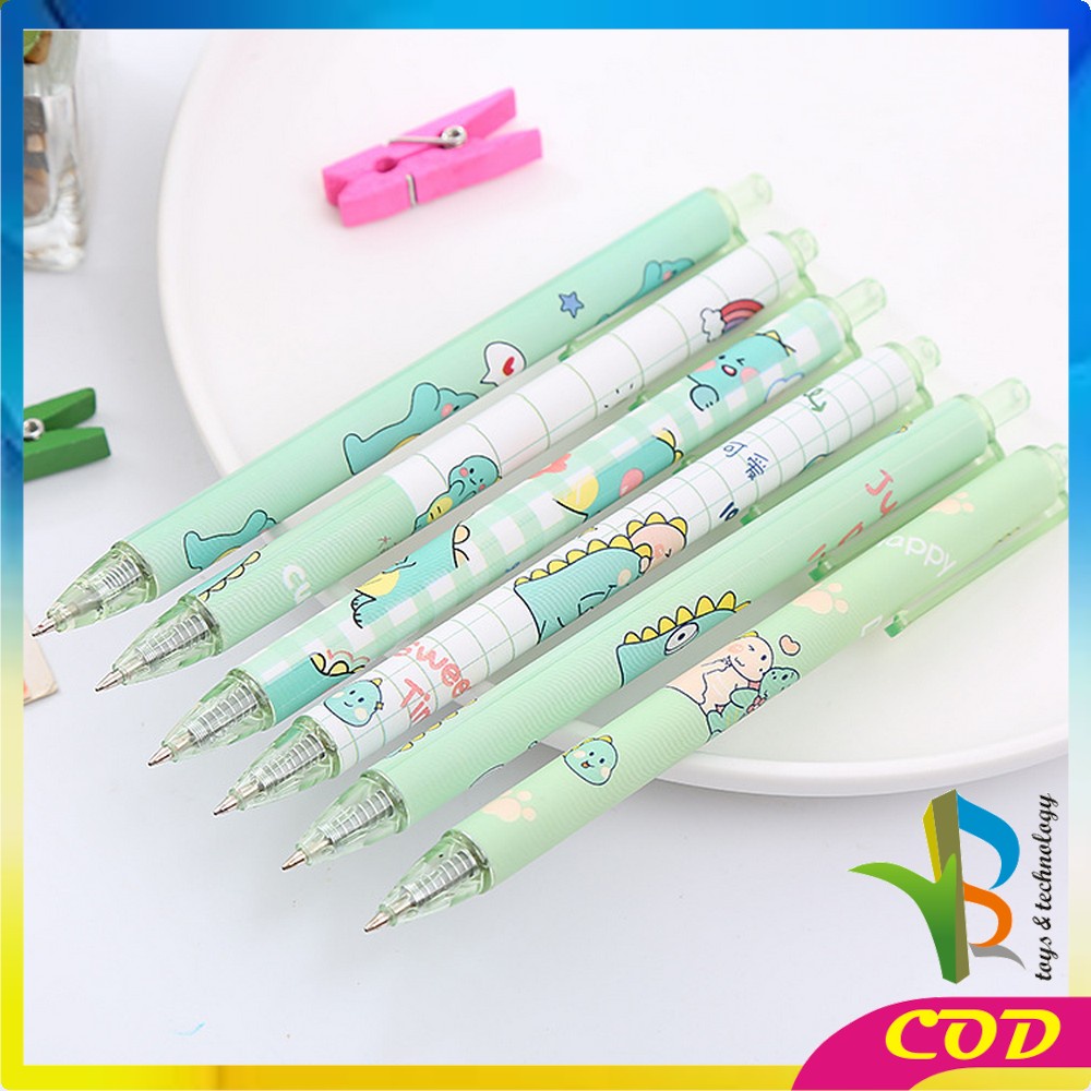 RB-A35 Pen Gel Mekanik Motif Cartoon Dinosaur / Pulpen Pelajar Dan Kantor Pena Lucu Motif Dino Imut