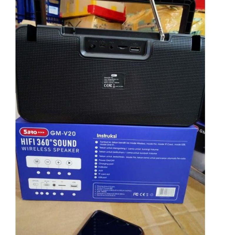 Speaker Bluetooth 5BRO GM-V20