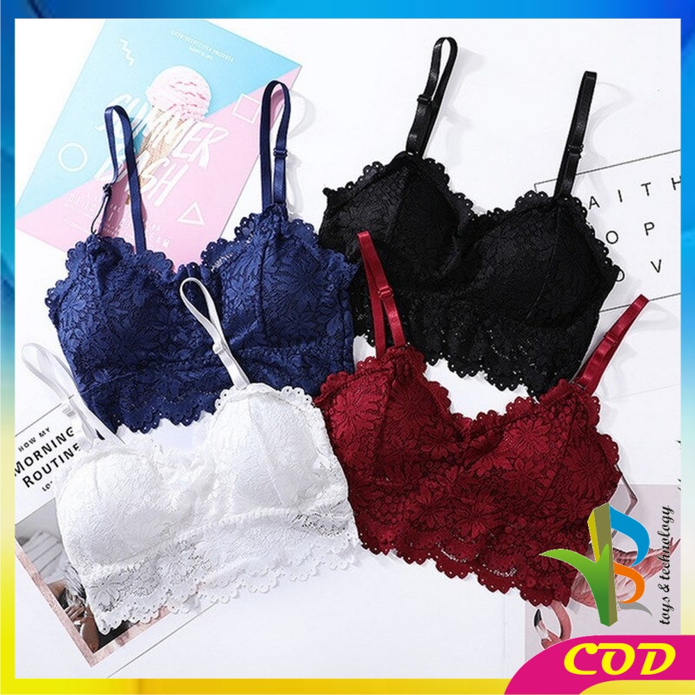 RB-P46-49 Pakaian Dalam Wanita Bra Renda Bralette Lace / Bra Crop Top Sport Bra Push Up Tanpa Kawat