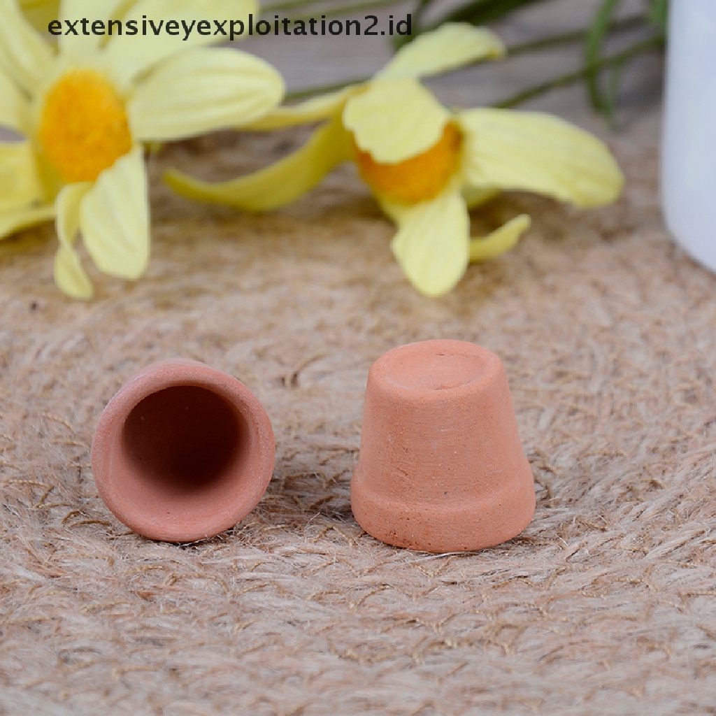 12 Pcs Miniatur pot Bunga Tanah Liat Merah handmade Untuk Rumah Boneka 1: 12