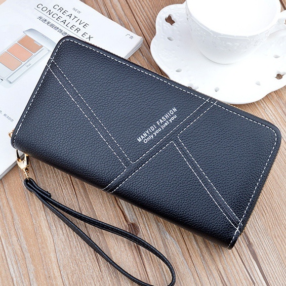 DOMPET PANJANG WANITA WA601B5 BESAR MUAT HP IMPORT 2 RESLETING  BRANDED BATAM KULIT HITAM CONCILA TALI PENDEK SLOT KARTU UANG KOIN PREMIUM REMAJA KEKINIAN FASHION KOREA CEWEK MURAH