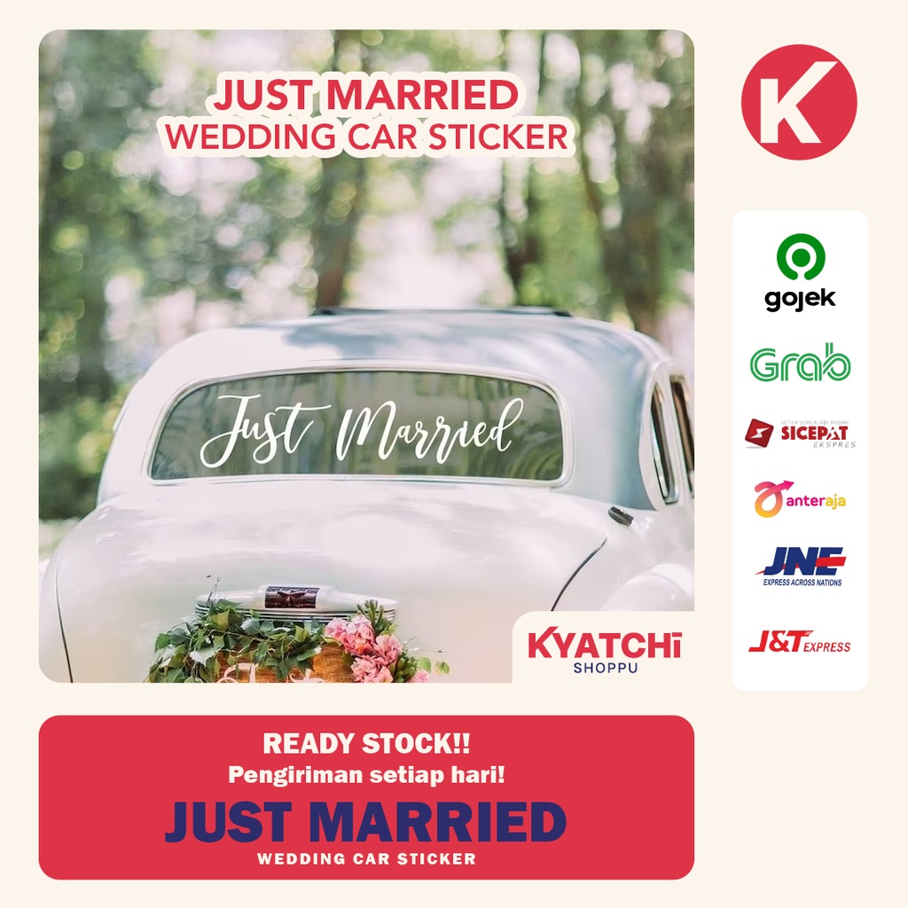 Just Married Wedding Car Cutting Sticker Vinyl Oracal Custom