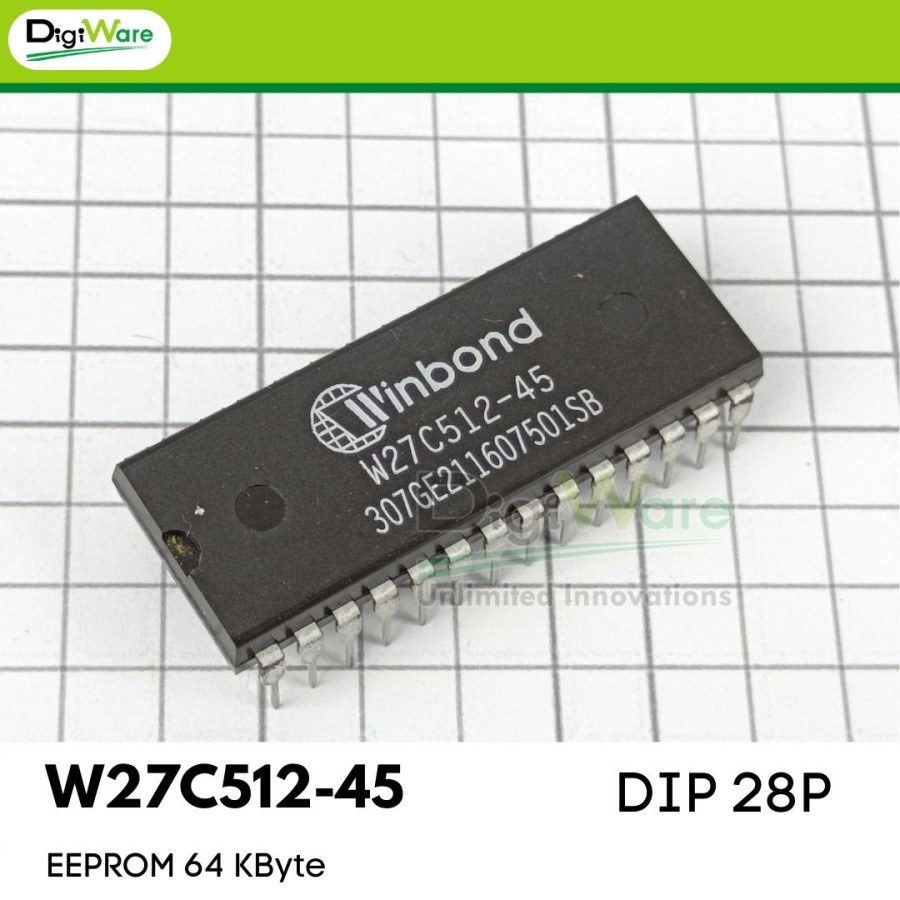 IC EEPROM W27C512-45 27C512 DIP 28 Pin