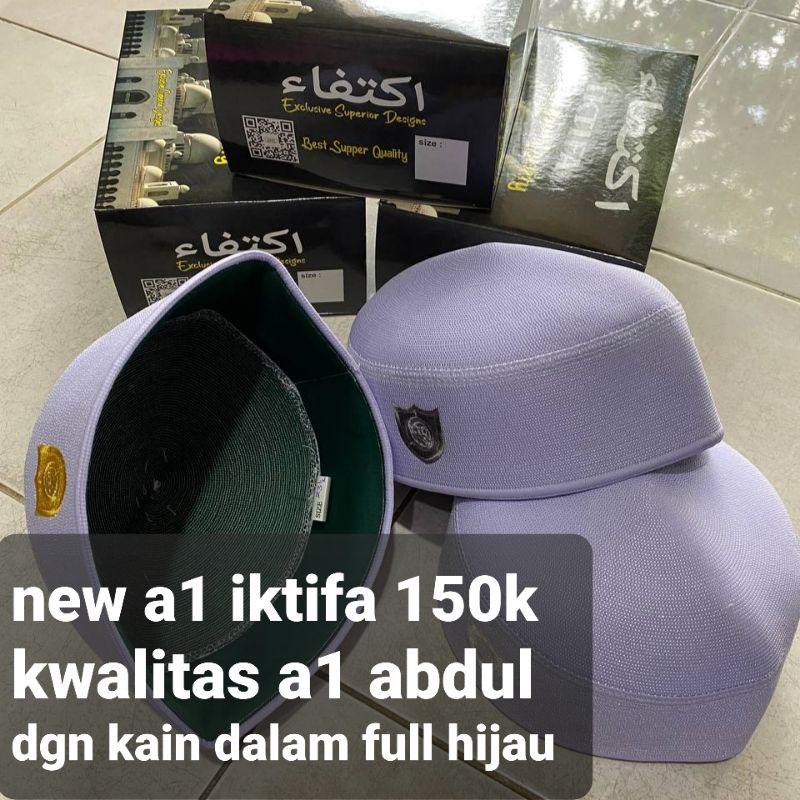 A1 IKTIFA terbaru peci malaysia kain dalam full hijau seperti A3