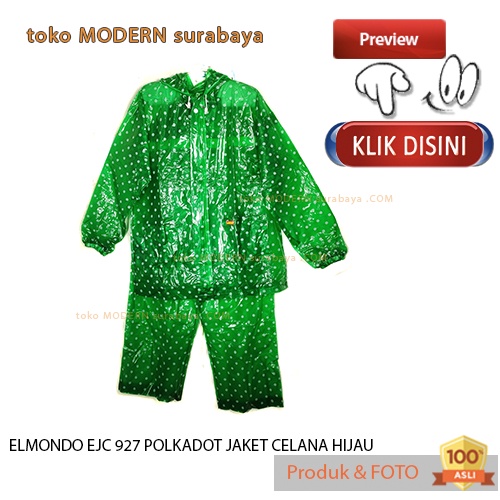 Jas Hujan dewasa jaket celana polkadot PVC murah ELMONDO EJC 927