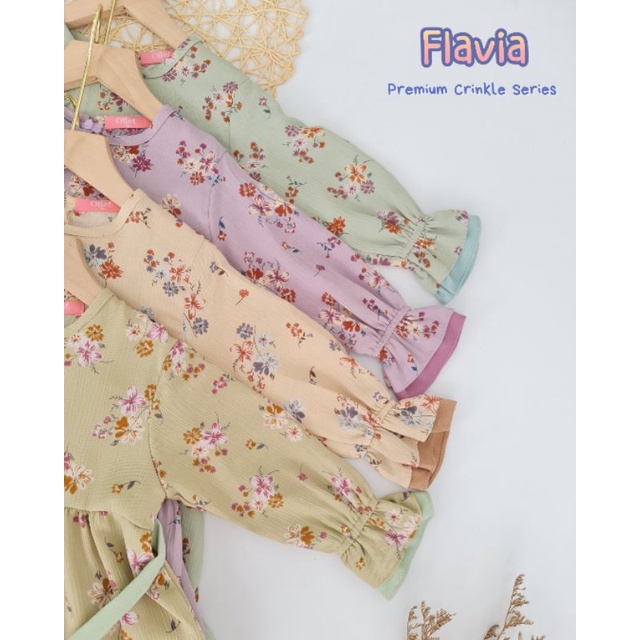 Ollet Gamis FLAVIA CRINKLE premium / gamis set syari anak