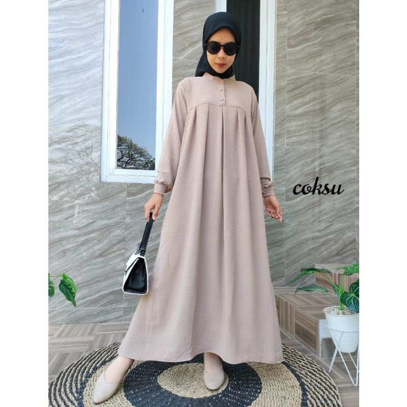 Gamis / Dress Midi Aluna Crinkle Airflow