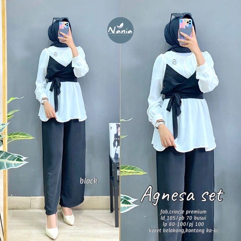 Fashion MUSLIM, baju wanita, baju stelan wanita, setelan, stelan, Baju stelan, fashion wanita, one set. Agnesa Set