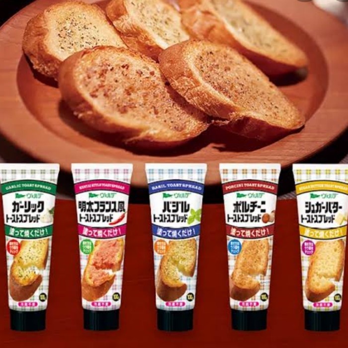 

KEWPIE GARLIC TOAST SUGAR BUTTER MENTAI CHOC SPREAD JAPAN SELAI JEPANG