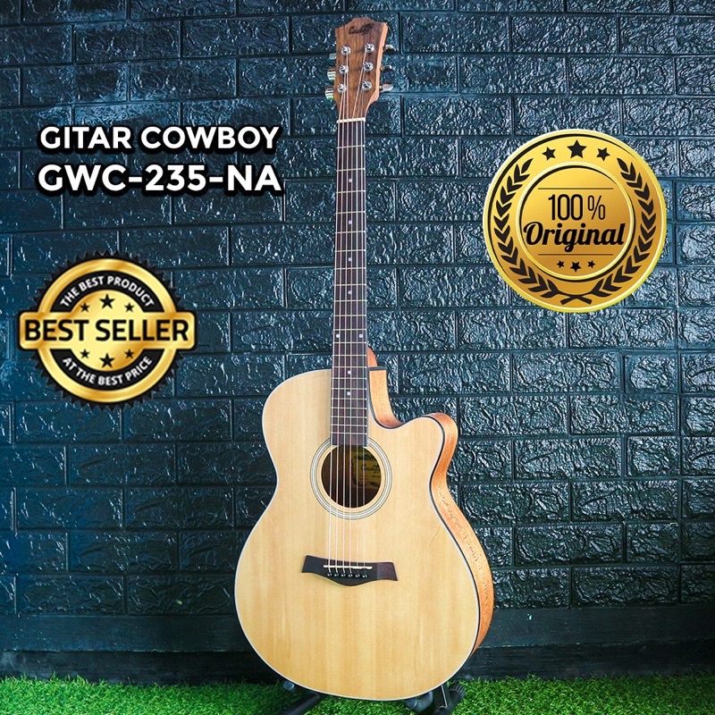 Gitar Akustik dan Elektrik Cowboy Original Lengkap Banyak Seri Banyak Bonus