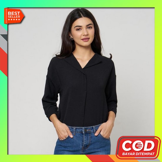 Blouse Wanita Korean Style Fashion Muslim Atasan Wanita Korea Blouse Import Blouse Cewek Kekinian Le
