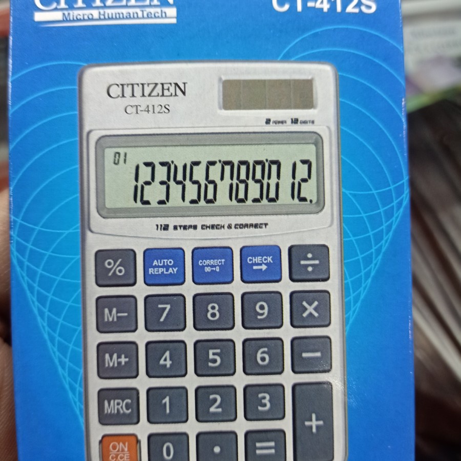 Kalkulator 12 Digit Saku Citizen CT 412S Mini Check N Correct | yanna866