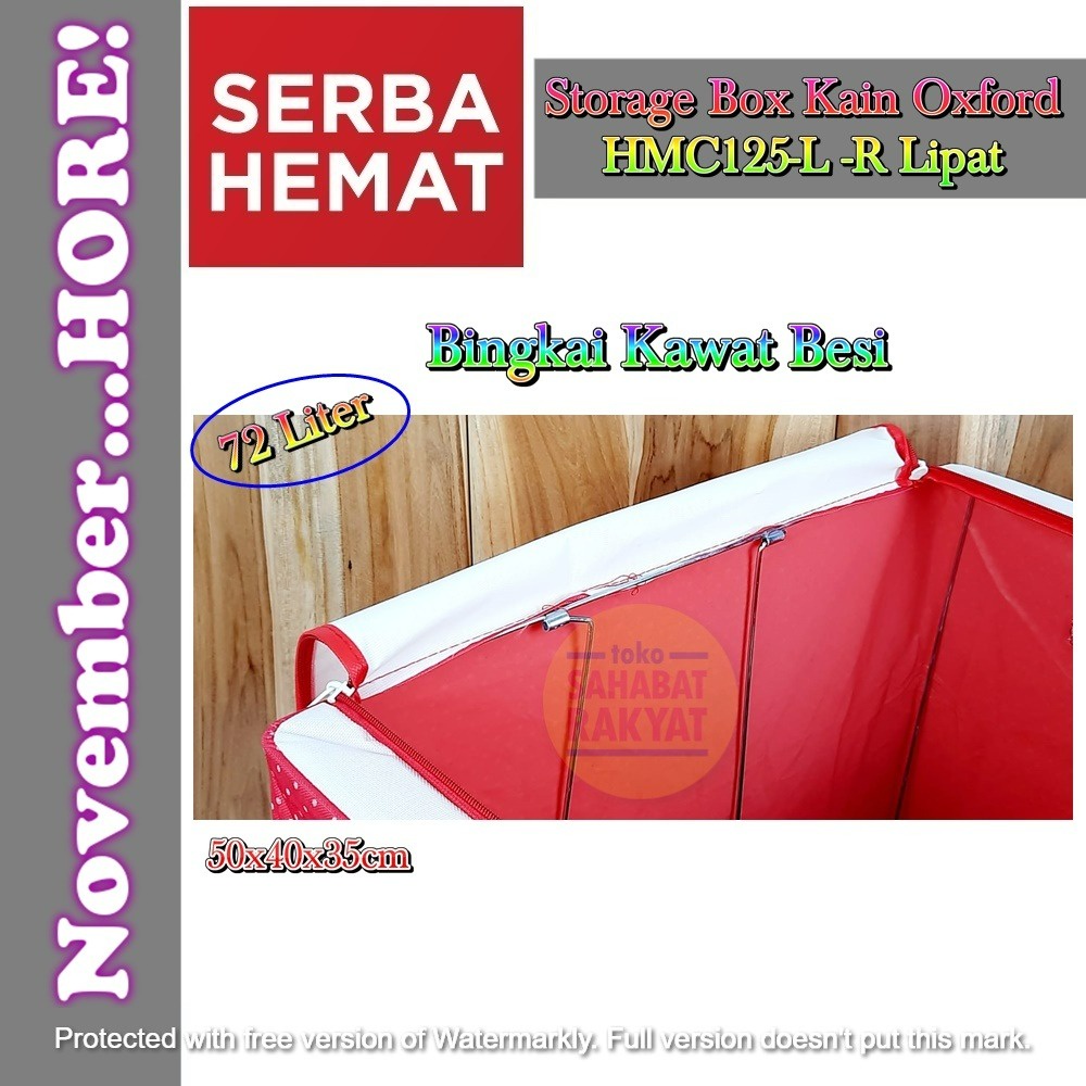 Storage Box/Kotak Penyimpanan Kain Oxford HMC125-L -R Lipat