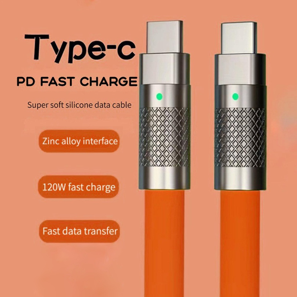 Kabel Data / Charger Usb Tipe C Ke Tipe-C 120W 6A Fast Charging Panjang 1M Untuk Iphone / Android