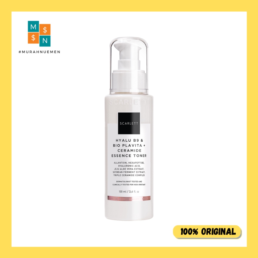 Scarlet Whitening Acne Essence Toner | Scarlett Whitening Btightly Essence Toner | Scarlett Whitening Hyalu B9 Bio Plativa Ceramide Essence Toner - Toner Wajah - Murahnuemen