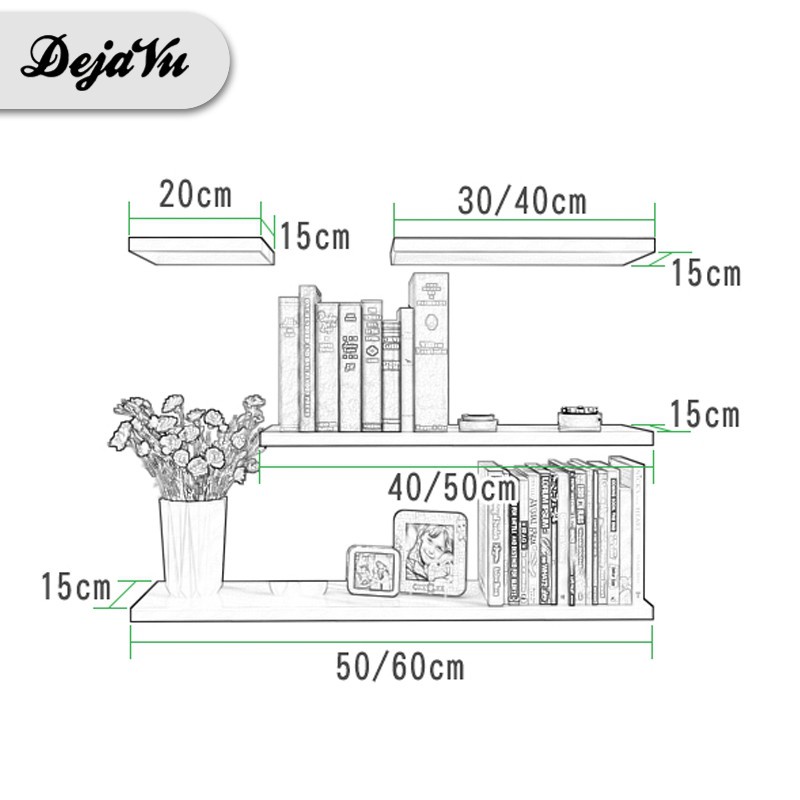 Dejavu Rak Dinding Minimalis Rak Serbaguna Floating Selves Ambalan Melayang Hiasan Dinding HRB102