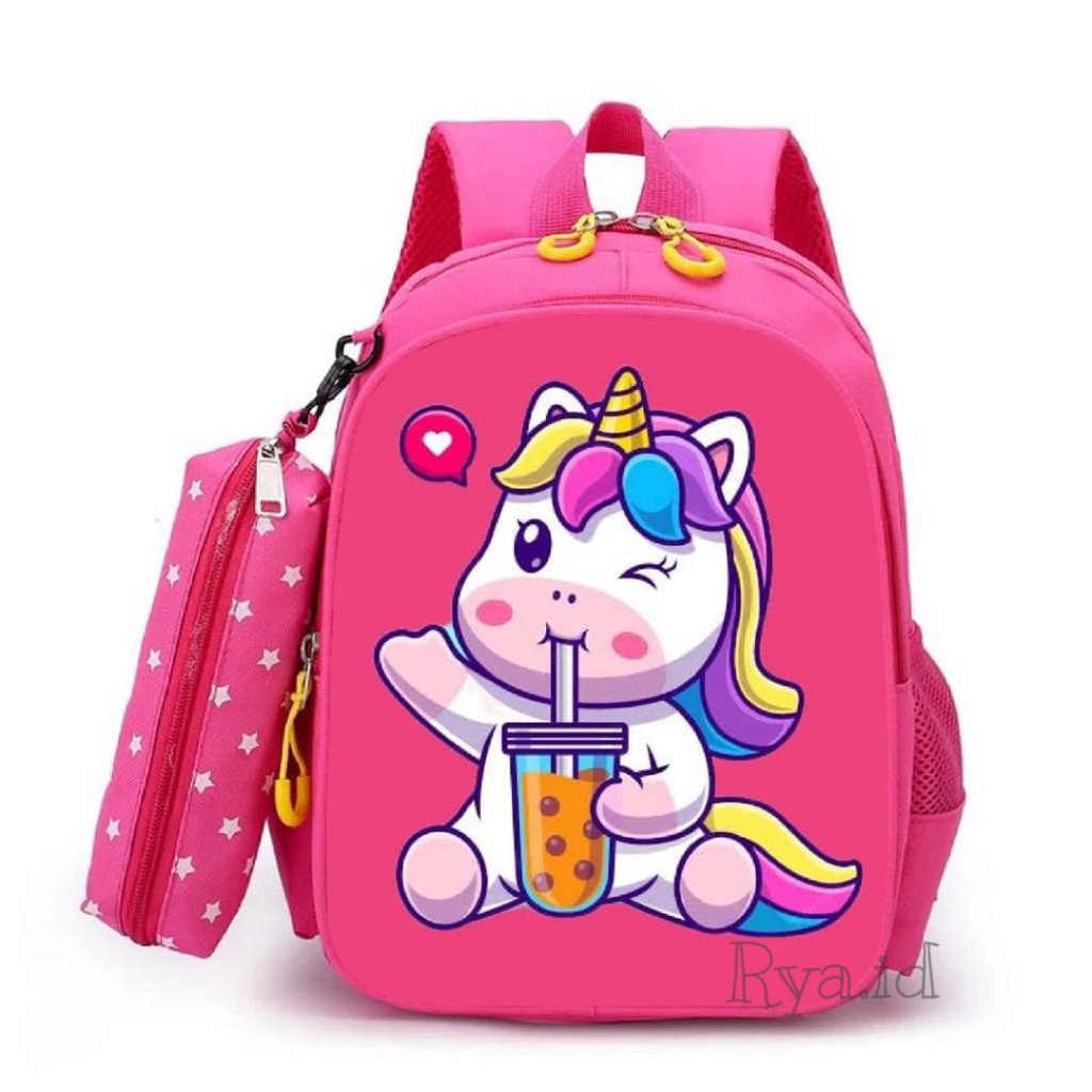 SALE !! Tas Ransel Sekolah Anak Perempuan Terbaru 2022 Motif Kuda Poni Ransel Sekolah Anak Perempuan Laki Laki Tk SD Ngaji Tas Ransel Anak Serba Guna