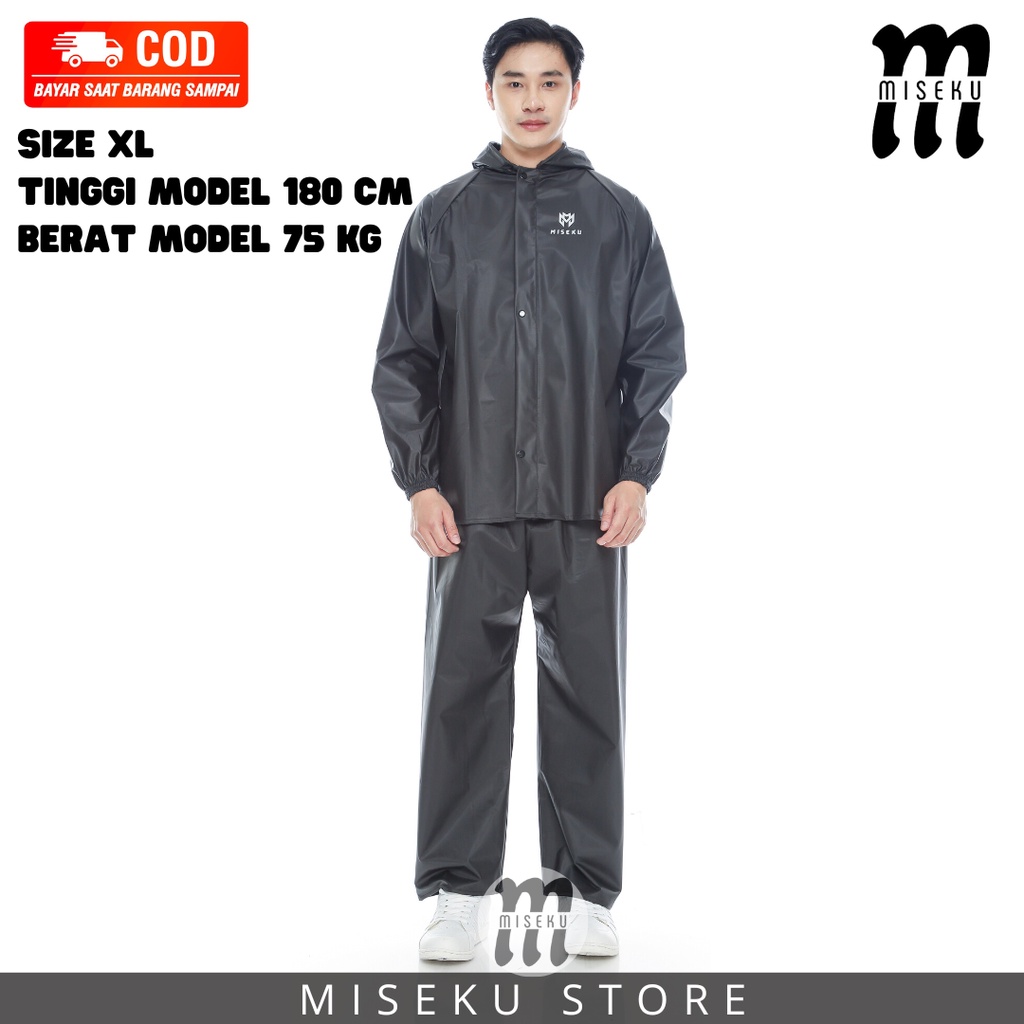 JAS HUJAN, RAINCOAT Pria Wanita Terbaik By MISEKU Anti Rembes Mocca