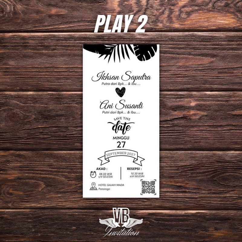 UNDANGAN PERNIKAHAN WEDDING TASYAKURAN  HANGTAG RUSTIC TALI 2 PLAY SIMPLE KEKINIAN TERMURAH ELEGAN