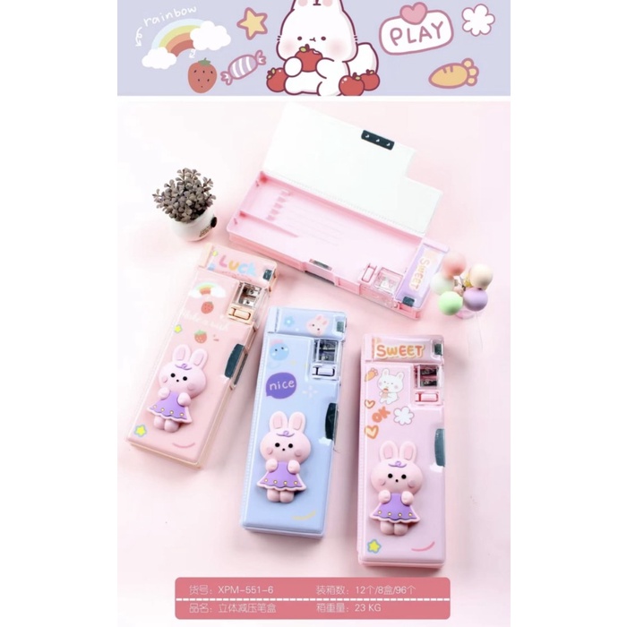 

pencil case magnet squishy motif rabbit kelinci satuan RATU.SHOP25