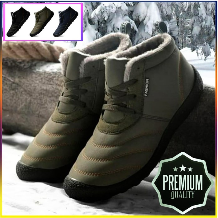 Boots Sepatu Winter Waterproof Thermal Boots Musim Dingin Pria Wanita 01