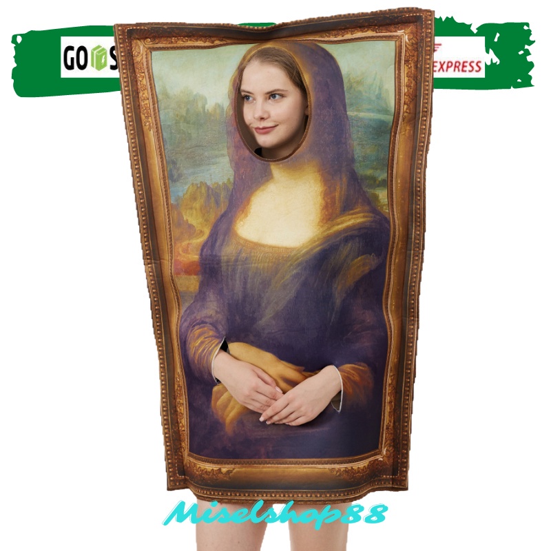 Kostum lukisan Monalisa Halloween