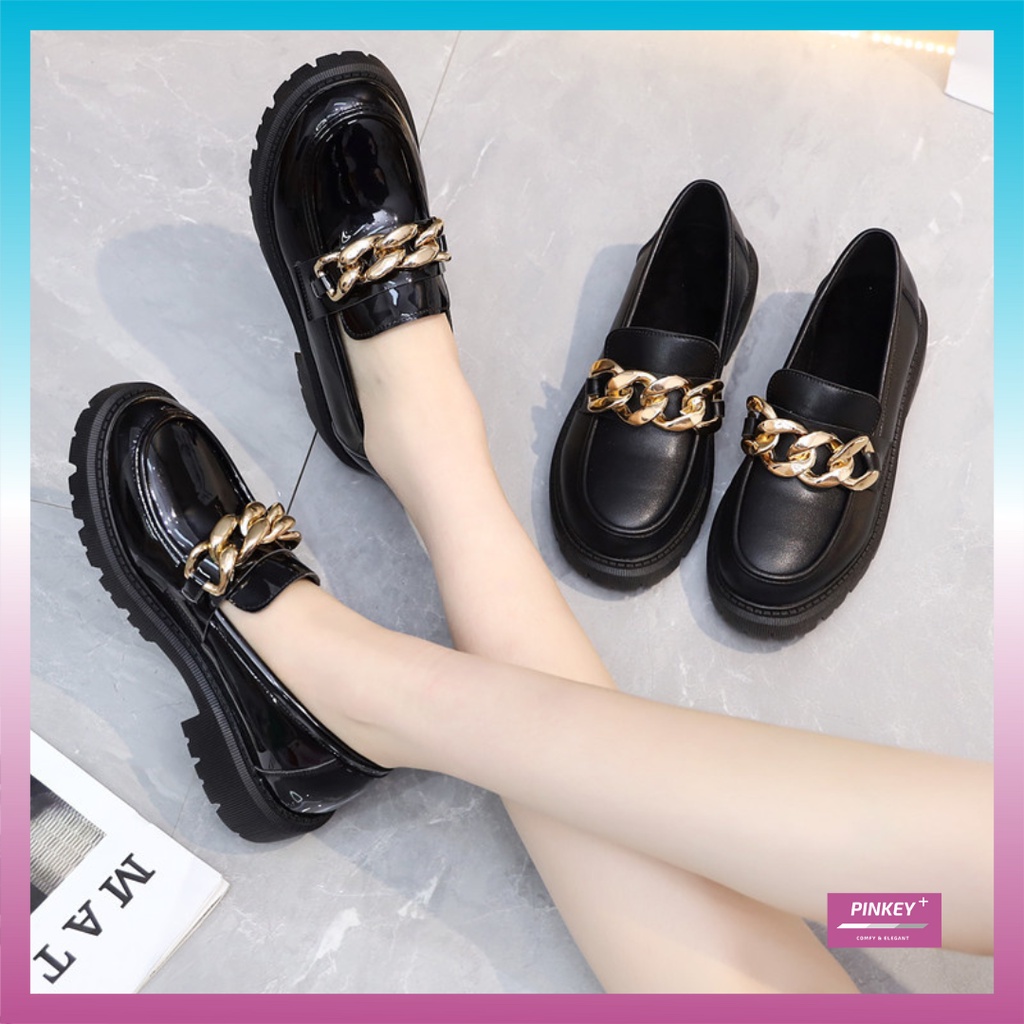 ✅PINKEY P107 Sepatu Docmart / Sepatu Loafers Wanita / Sepatu Wanita Import Premium Quality