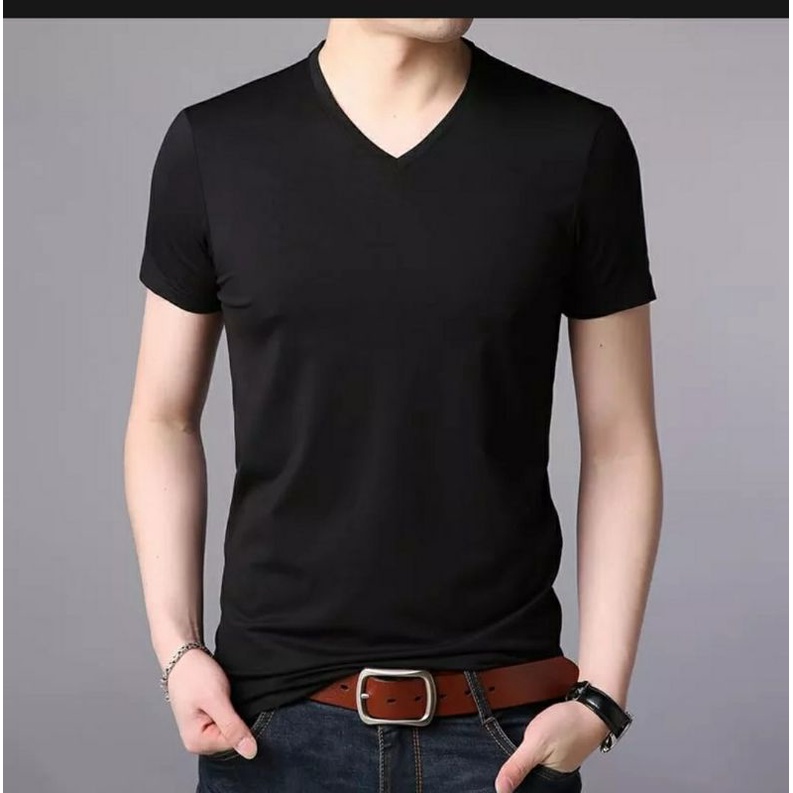 baju kaos V neck pria - kaos TshirtV neck - baju kaos kerah V - 100% catton