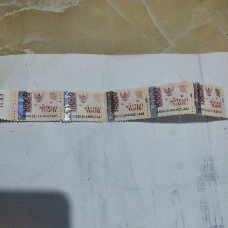 

Materai 10000 Meterai Tempel 10.000 Sepuluh Ribu Rupiah Asli