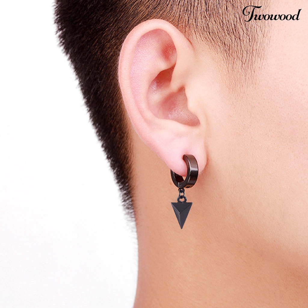 1 Pc Anting Stud Aneka Bentuk Warna Solid Gaya Punk Gothic No Inflammation Untuk Pria