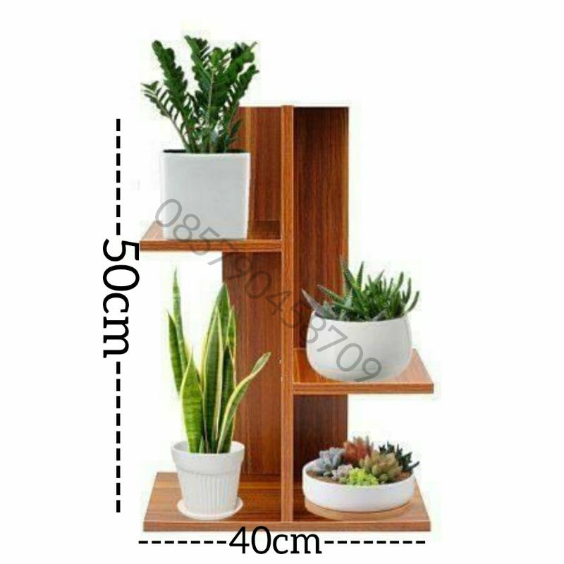Rak tanaman hias kayu mahoni