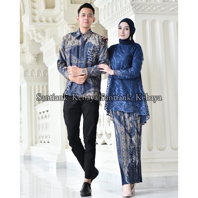 Kebaya Couple Kemeja Batik Pria Set Couple Kondangan Couple Wisuda Couple Pesta Terbaru By Santiank Kebaya