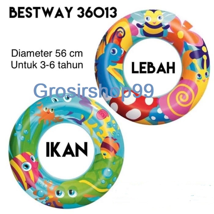 36013 SwimRing Lebah & Ikan / Pelampung Anak Bestway 56cm Bestway