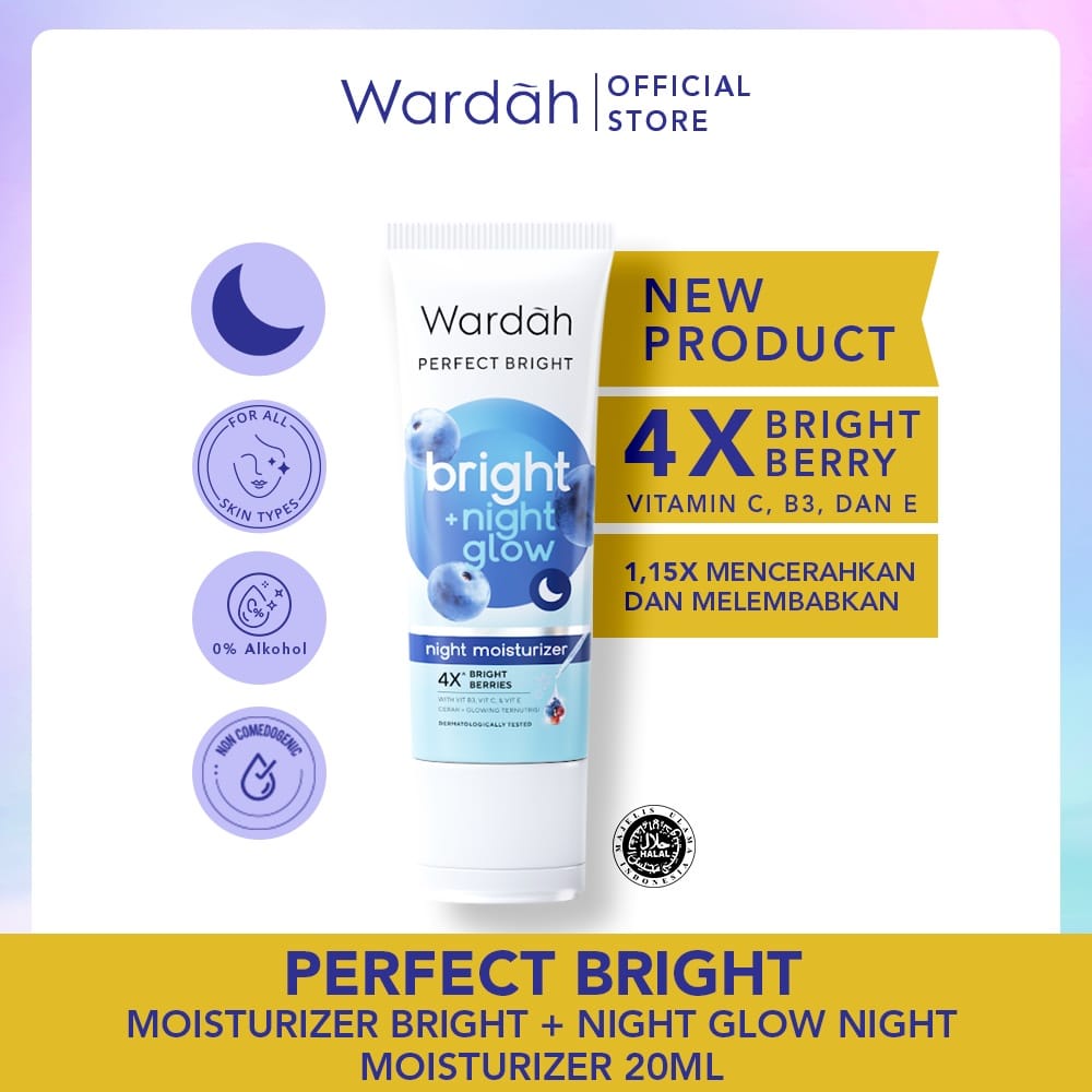 Wardah Perfect Bright Bright + Night Glow Night Moisturizer 20 ml