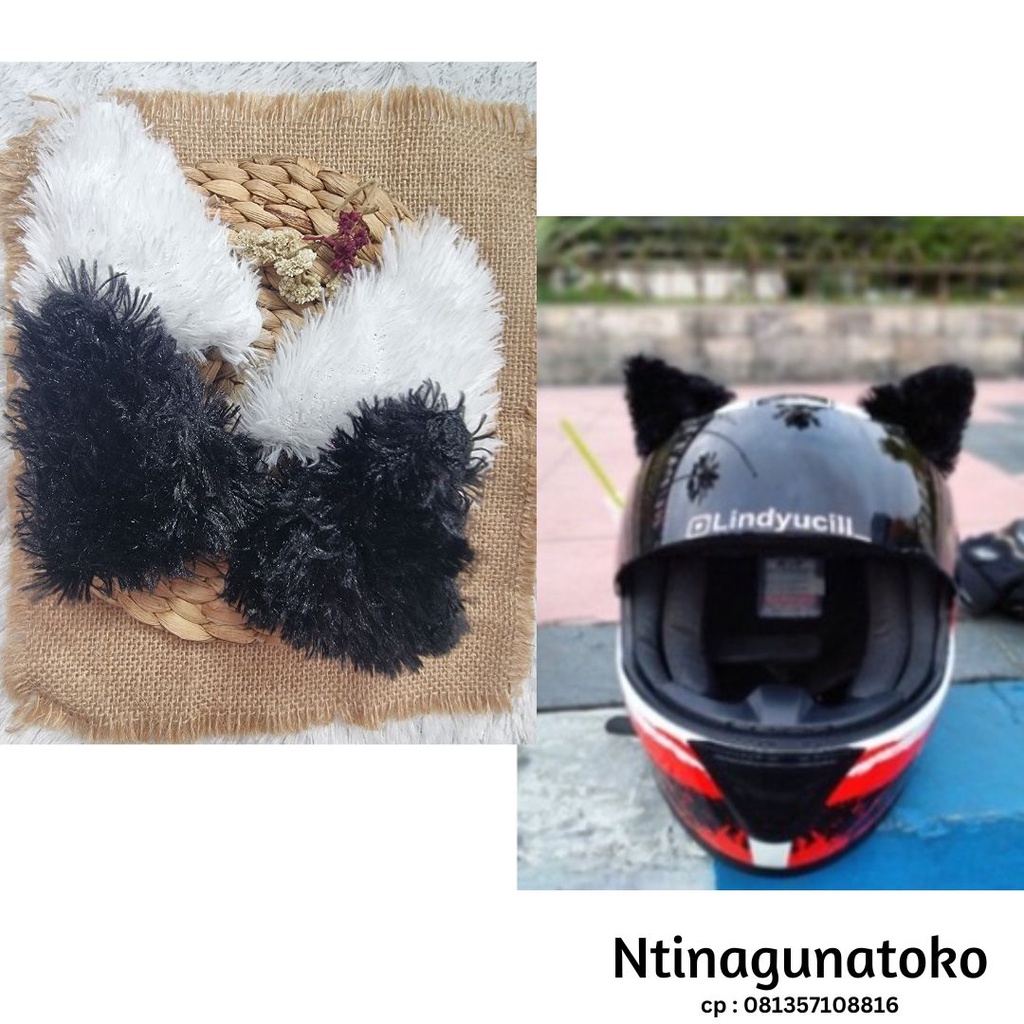 [FULL BULU] accesories helm kuping kucing helmet cat biker motorcycle cosplay decorasi nekomimi / ku