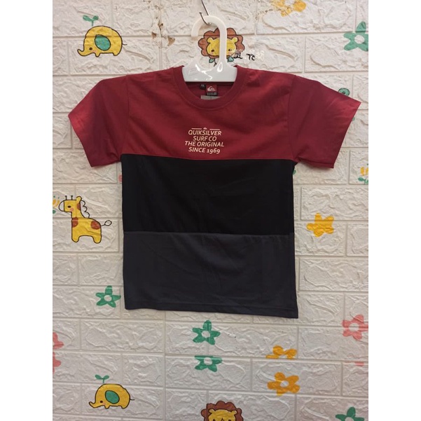 Kaos atasan anak kids umur merah hitam 2-7 tahun